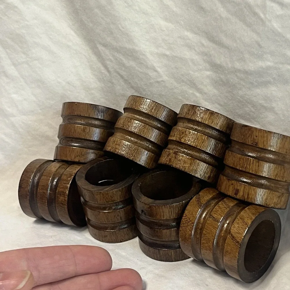 Wooden‎ Napkin Rings Set of 8